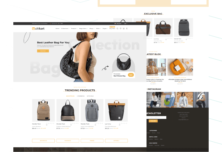 Bag storefront template preview